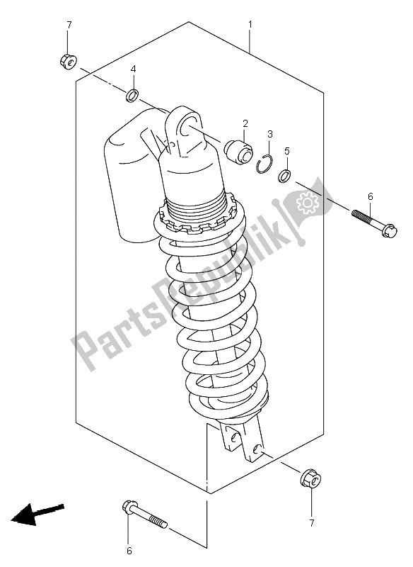 All parts for the Rear Shock Absorber of the Suzuki DR Z 400S 2003