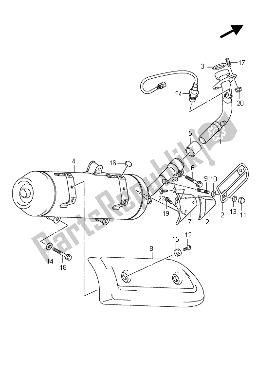 All parts for the Muffler of the Suzuki UX 150 Sixteen 2010