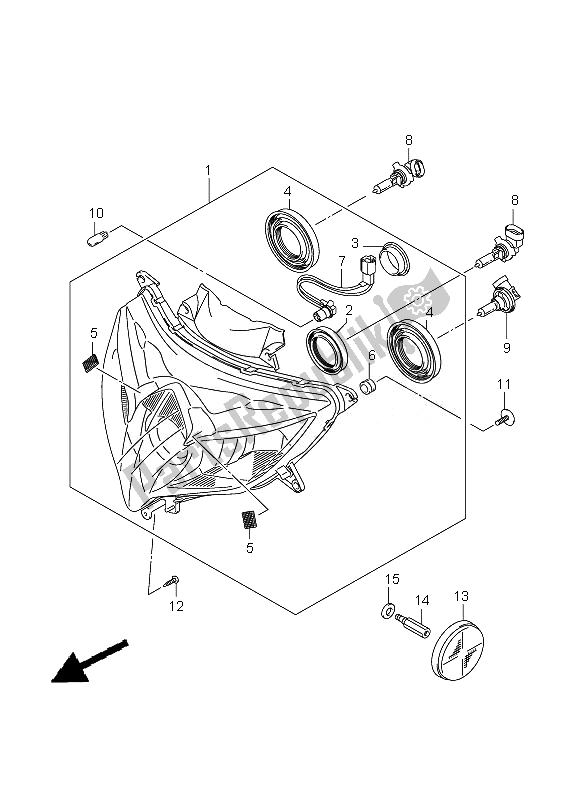 Todas las partes para Lámpara De Cabeza de Suzuki GSX R 750 2010