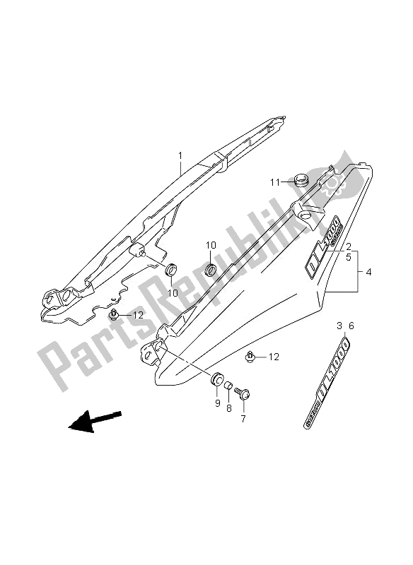 All parts for the Seat Tail Cover of the Suzuki DL 1000 V Strom 2007