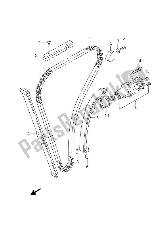 All parts for the Cam Chain of the Suzuki GS 500 EF 2005