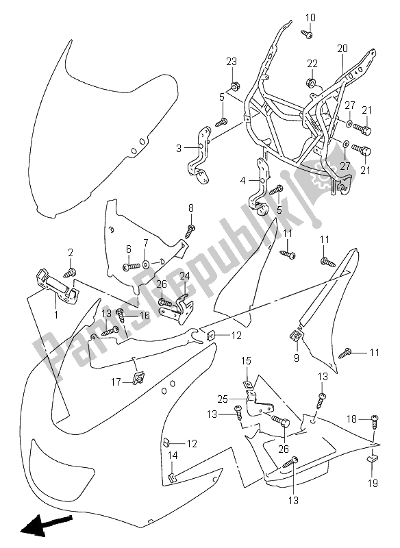 Tutte le parti per il Parti Di Installazione Del Corpo Del Cofano del Suzuki RF 900R 1996