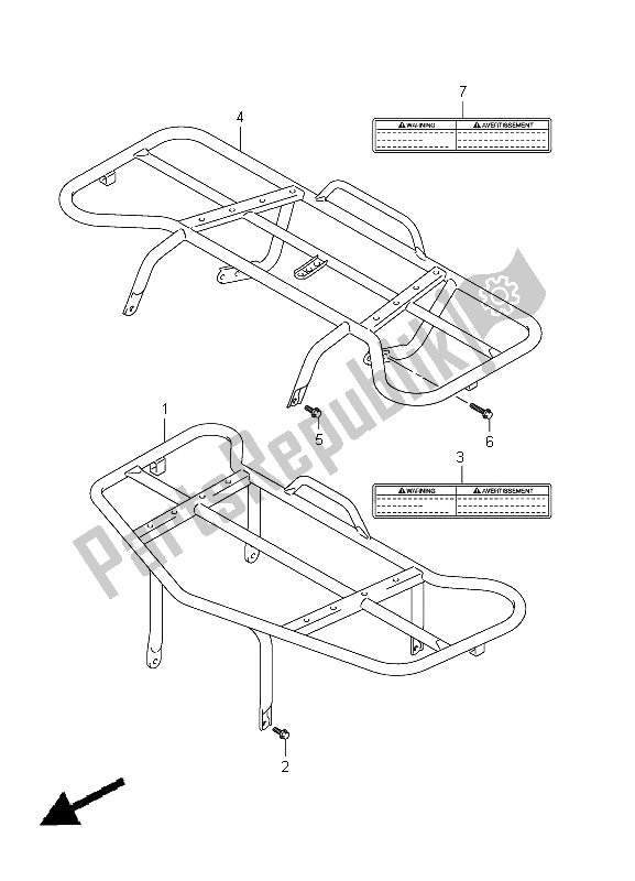 All parts for the Carrier (lt-a400fz P17) of the Suzuki LT A 400Z Kingquad ASI 4X4 2012