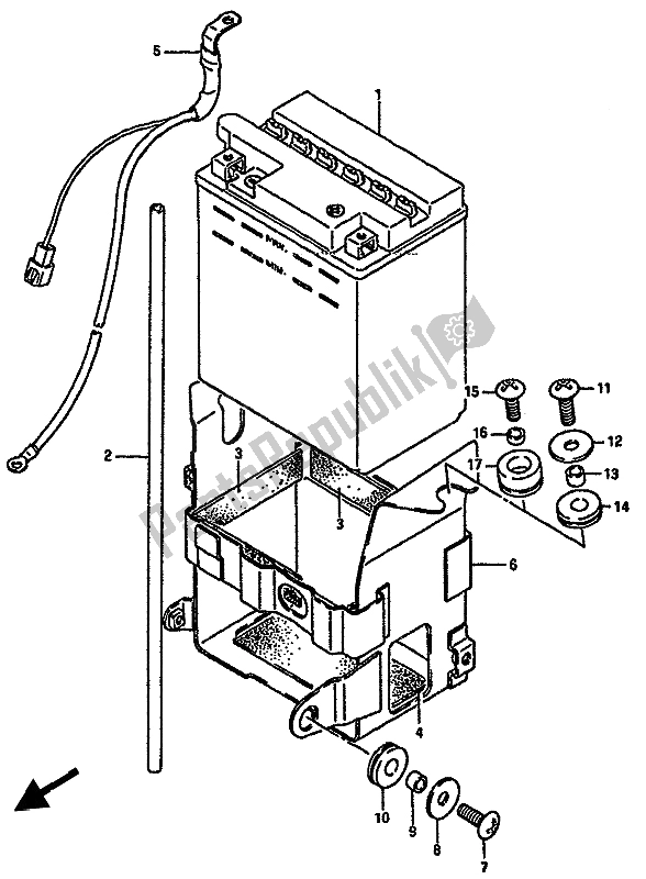 All parts for the Battery of the Suzuki GSX R 750X 1986