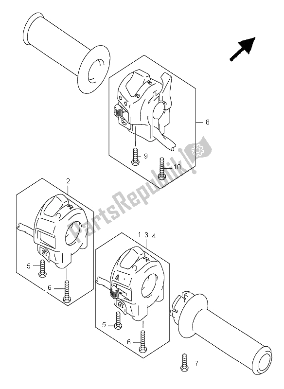 Todas las partes para Interruptor De Mango (gsf1200s-sz) de Suzuki GSF 1200 Nszsz Bandit 2005