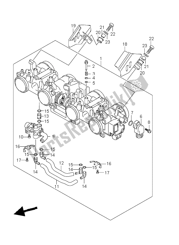 All parts for the Throttle Body of the Suzuki GSF 1250 Nassa Bandit 2009