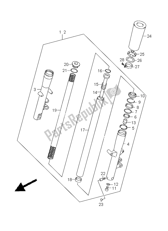 Tutte le parti per il Ammortizzatore Anteriore del Suzuki C 1500 VL 2009