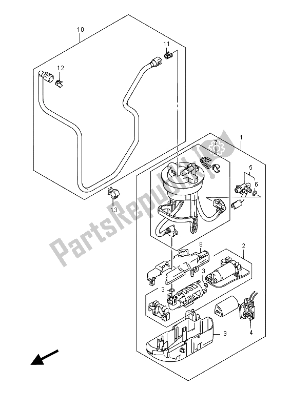 All parts for the Fuel Pump of the Suzuki AN 650Z Burgman Executive 2015