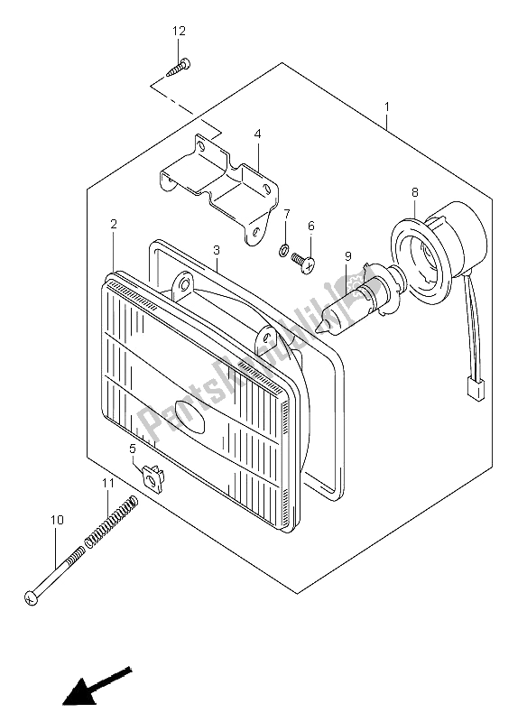 Todas las partes para Linterna Frontal (e1) de Suzuki DR Z 400E 2005