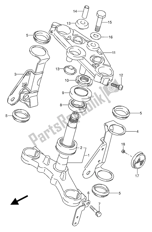 Tutte le parti per il Gambo Dello Sterzo del Suzuki GS 500 EEU 1994