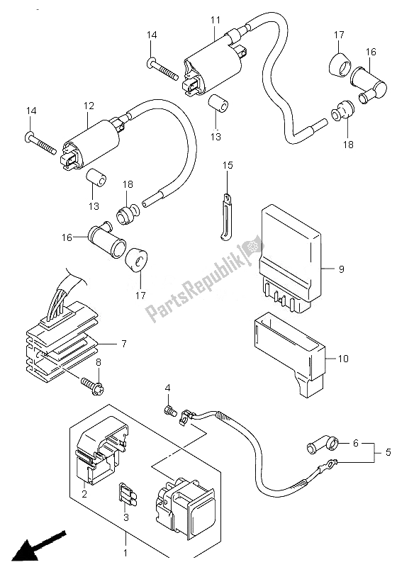 Tutte le parti per il Elettrico del Suzuki VL 250 Intruder 2007