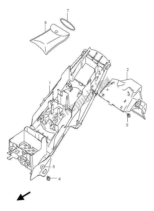 Toutes les pièces pour le Garde-boue Arrière du Suzuki GSX R 750 2004