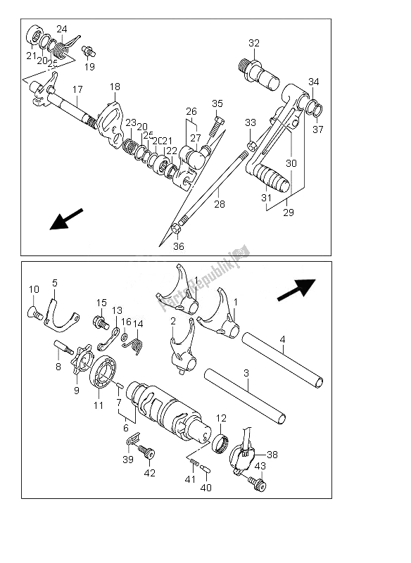 All parts for the Gear Shifting of the Suzuki GSX 1300 RZ Hayabusa 2007