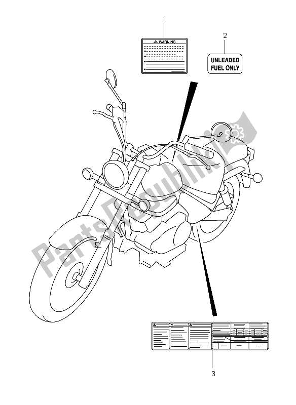 Todas as partes de Rótulo do Suzuki VL 250 Intruder 2005