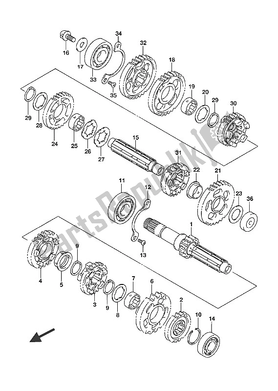 Todas as partes de Transmissão do Suzuki VL 800 Intruder 2016