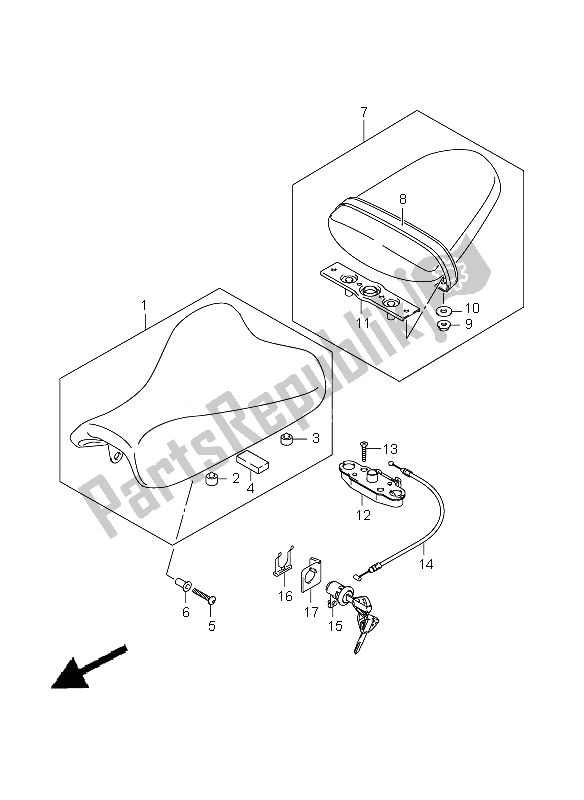 Tutte le parti per il Posto A Sedere del Suzuki GSX R 600 2010