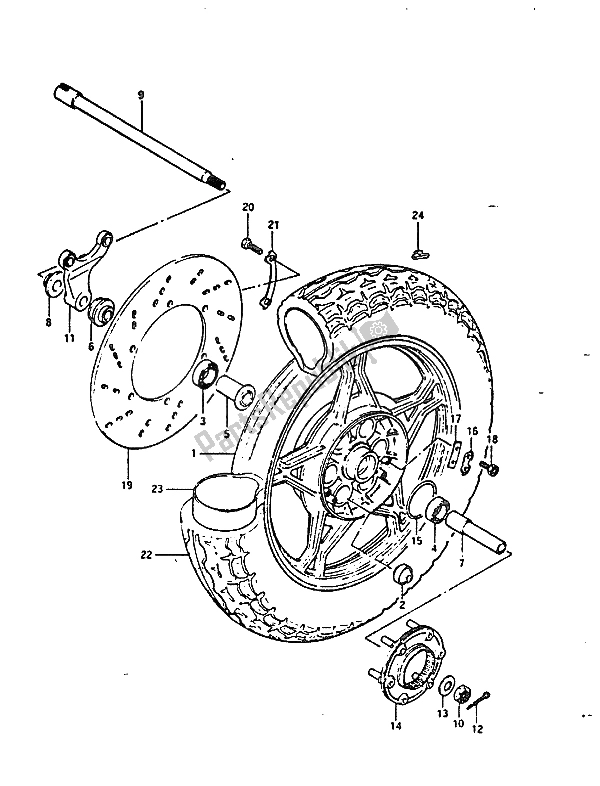 Tutte le parti per il Ruota Posteriore del Suzuki GS 850G 1985