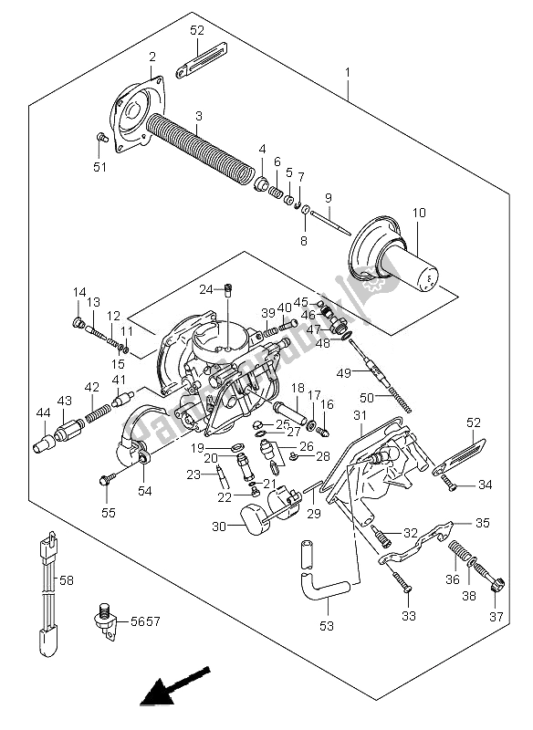 Tutte le parti per il Carburatore del Suzuki VL 125 Intruder 2007