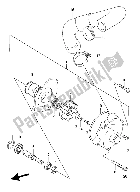 Wszystkie części do Pompa Wodna Suzuki RF 600R 1995