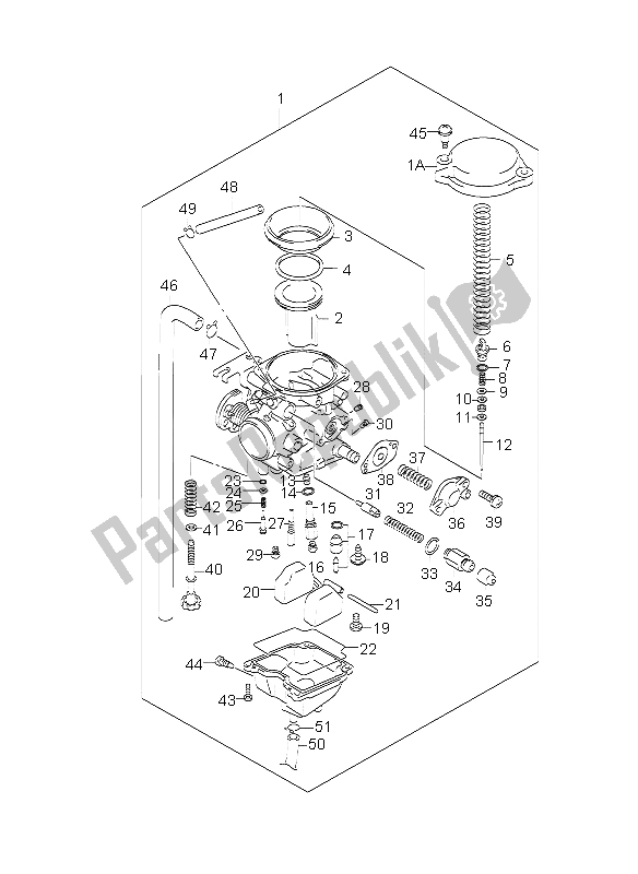 Tutte le parti per il Carburatore del Suzuki GZ 250 Marauder 2004