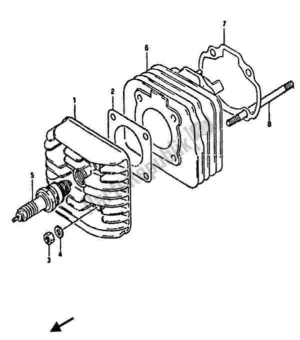 Tutte le parti per il Cilindro del Suzuki AH 50 1994