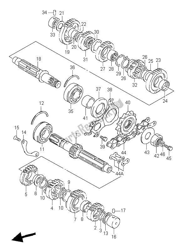 All parts for the Transmission of the Suzuki GSX R 1100W 1995