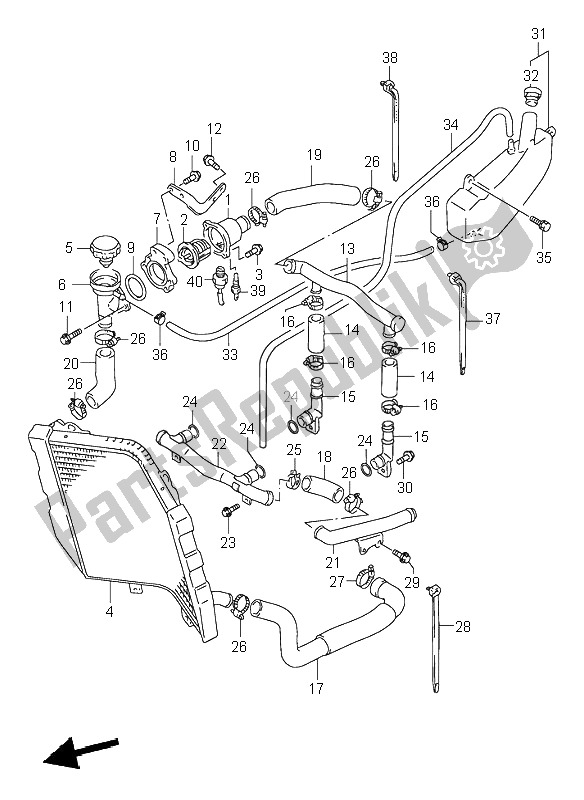 Tutte le parti per il Tubo Del Radiatore del Suzuki GSX R 1100W 1998