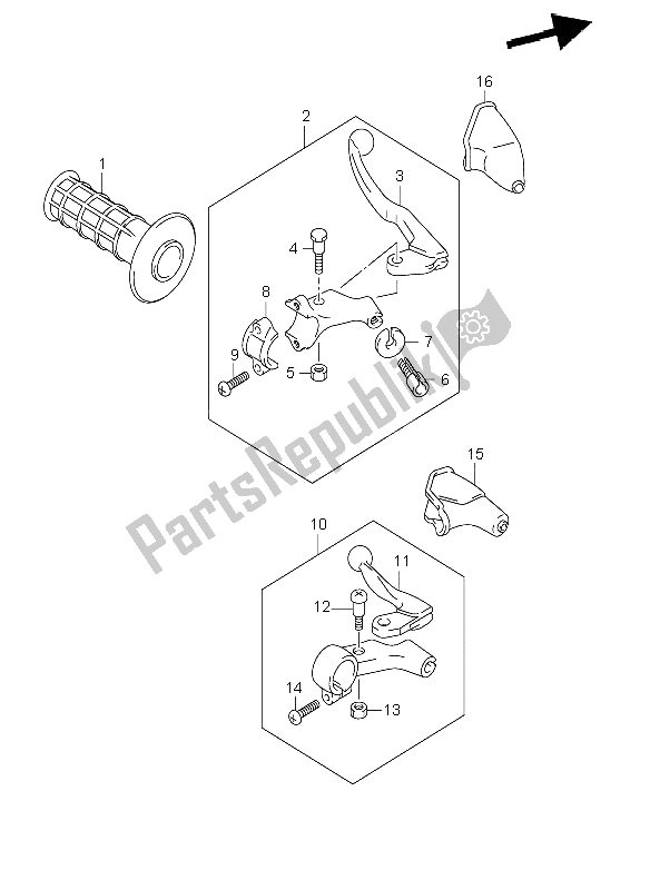 Tutte le parti per il Leva Maniglia Sinistra (dr-z400 E1) del Suzuki DR Z 400E 2004
