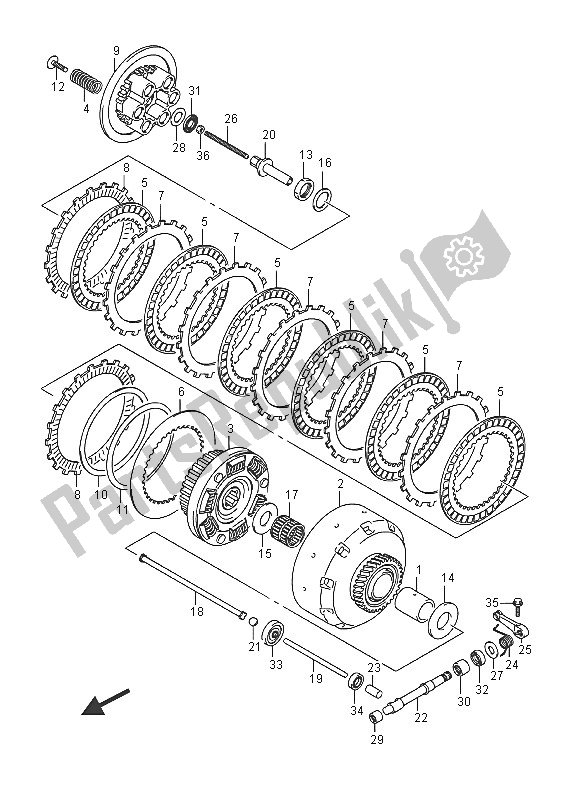 All parts for the Clutch of the Suzuki VZR 1800 BZ M Intruder 2016