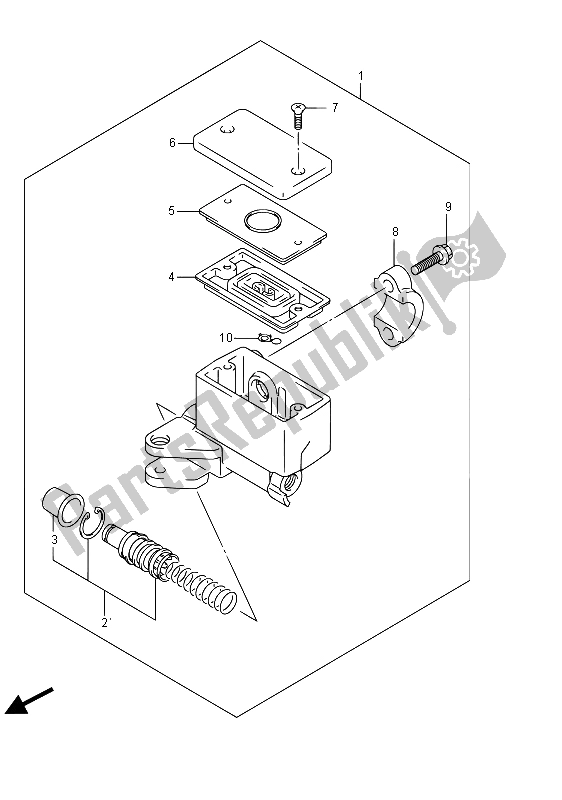 All parts for the Front Master Cylinder of the Suzuki GSF 1250 SA Bandit 2015