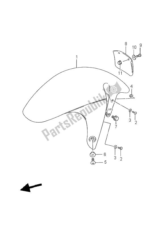 Todas las partes para Guardabarros Delantero de Suzuki GSX R 750W 1995