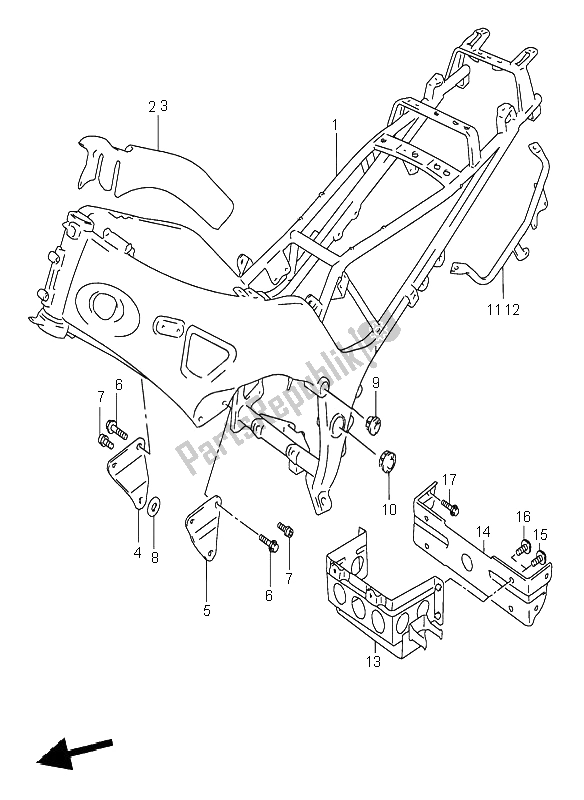 Tutte le parti per il Telaio del Suzuki RF 600R 1995