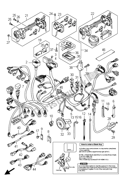 Tutte le parti per il Cablaggio (an400a-an400za) del Suzuki Burgman AN 400 AZA 2010