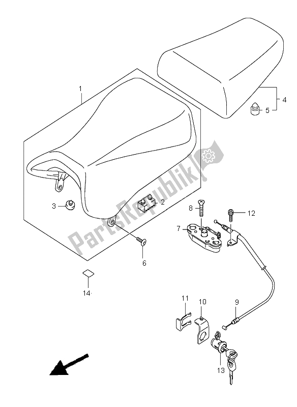 All parts for the Seat of the Suzuki SV 650 NS 2005