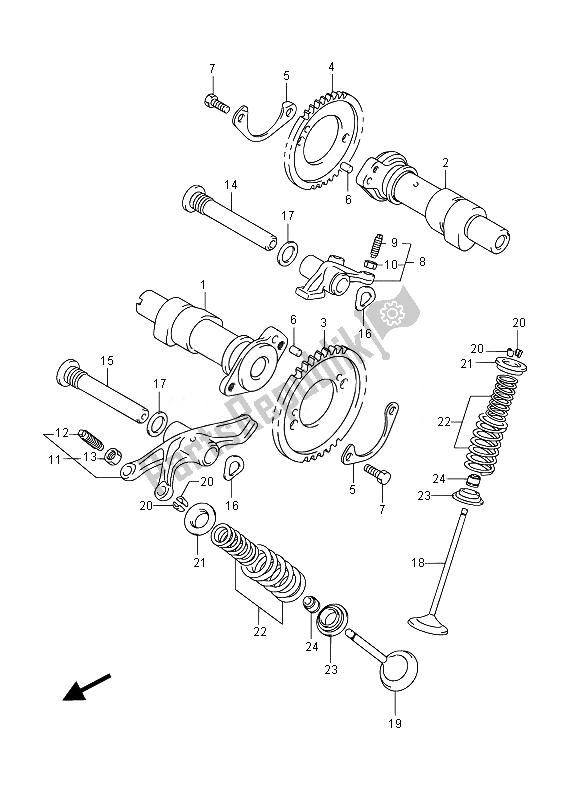 All parts for the Camshaft & Valve of the Suzuki VZ 800 Intruder 2014