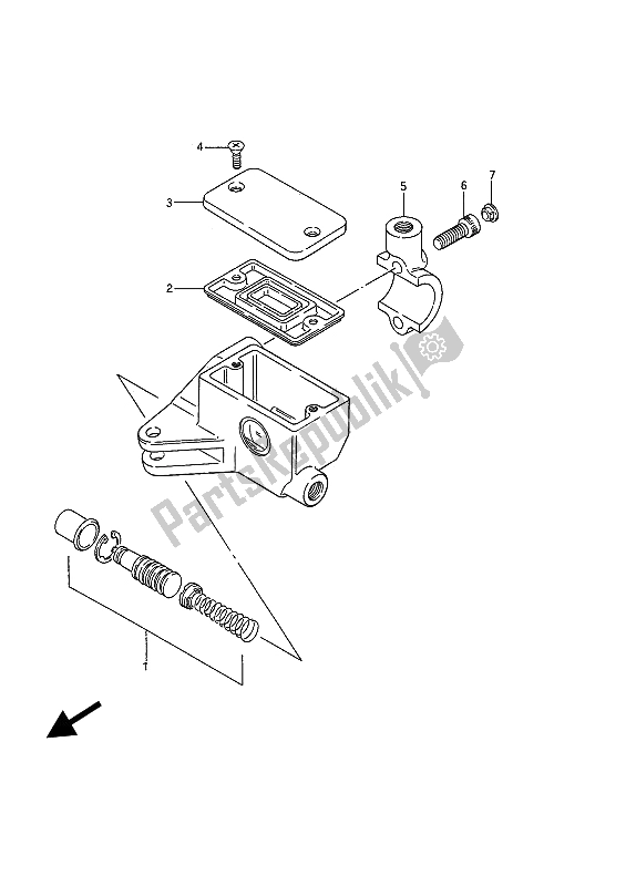 Tutte le parti per il Pompa Freno Anteriore (vs750glp-glep) del Suzuki VS 750 Glfpefep Intruder 1987