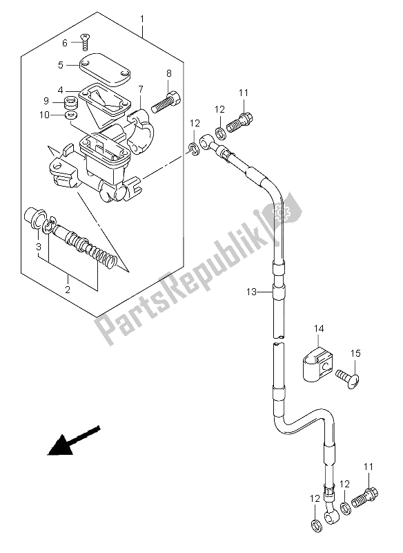 Tutte le parti per il Pompa Freno Anteriore (e1-p37) del Suzuki DR Z 400E 2006