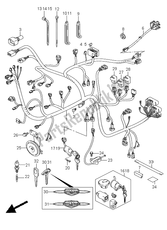 All parts for the Wiring Harness of the Suzuki C 1800R VLR 1800 2009