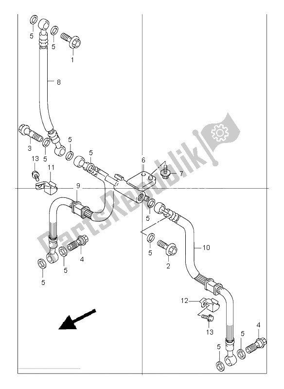 Alle onderdelen voor de Voorremslang van de Suzuki GSF 1200 NS Bandit 2003