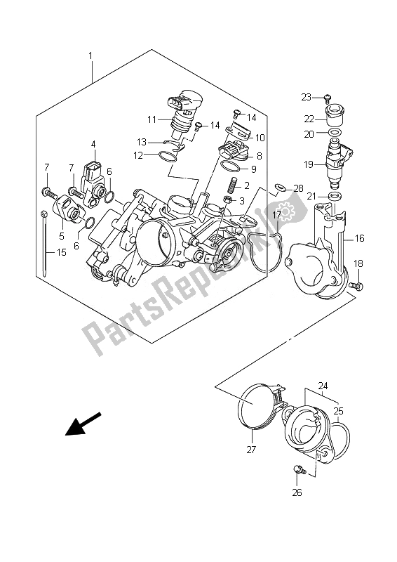 Todas las partes para Cuerpo Del Acelerador de Suzuki Burgman AN 400Z 2007