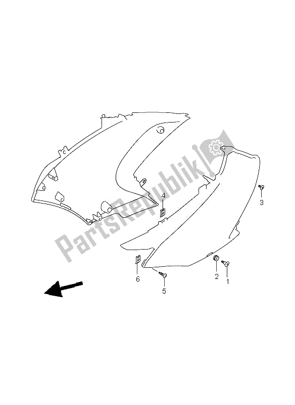 Alle onderdelen voor de Zijbekleding Installatiedelen van de Suzuki DL 650A V Strom 2007