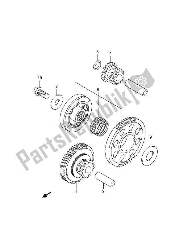 All parts for the Starter Clutch of the Suzuki GSX 1300 RA Hayabusa 2014