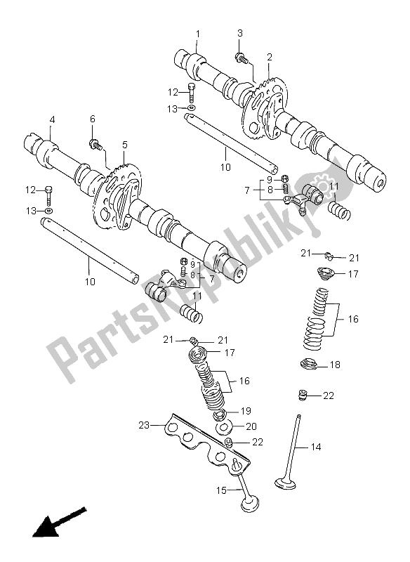 All parts for the Camshaft & Valve of the Suzuki GSF 1200 Nssa Bandit 1997