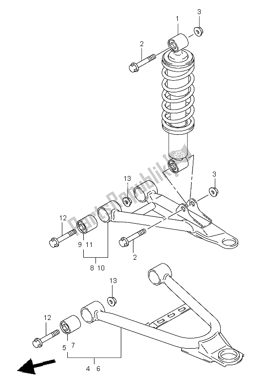 Tutte le parti per il Braccio Di Sospensione del Suzuki LT A 400 Eiger 4X2 2002