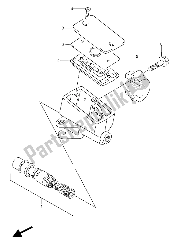 Tutte le parti per il Pompa Freno Anteriore del Suzuki GSX 600 FUU2 1992