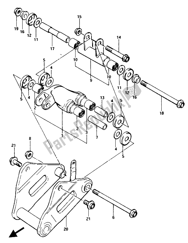 Tutte le parti per il Leva Del Cuscino del Suzuki GSX 1100 Esef 1150 EF 1986