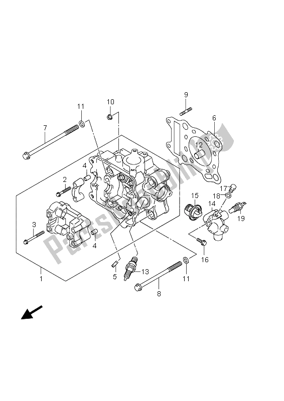 All parts for the Cylinder Head of the Suzuki UH 200 Burgman 2009