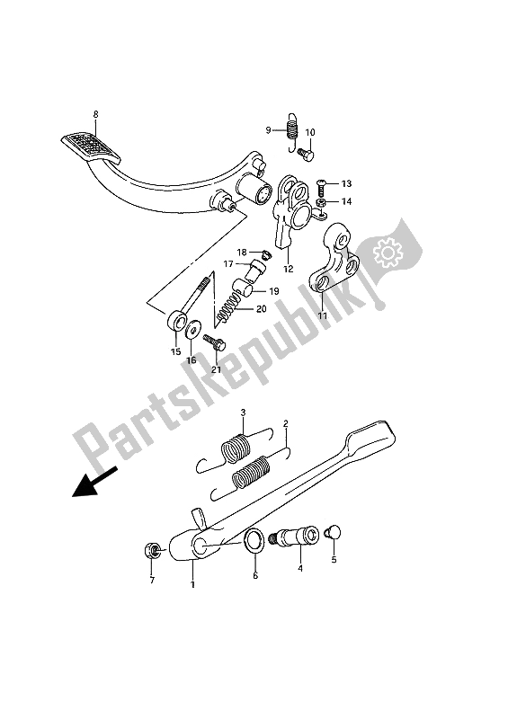 Todas las partes para Soporte Y Freno Trasero de Suzuki VS 1400 Glpf Intruder 1987