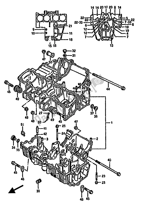 Todas las partes para Caja Del Cigüeñal de Suzuki GSX 750F 1994