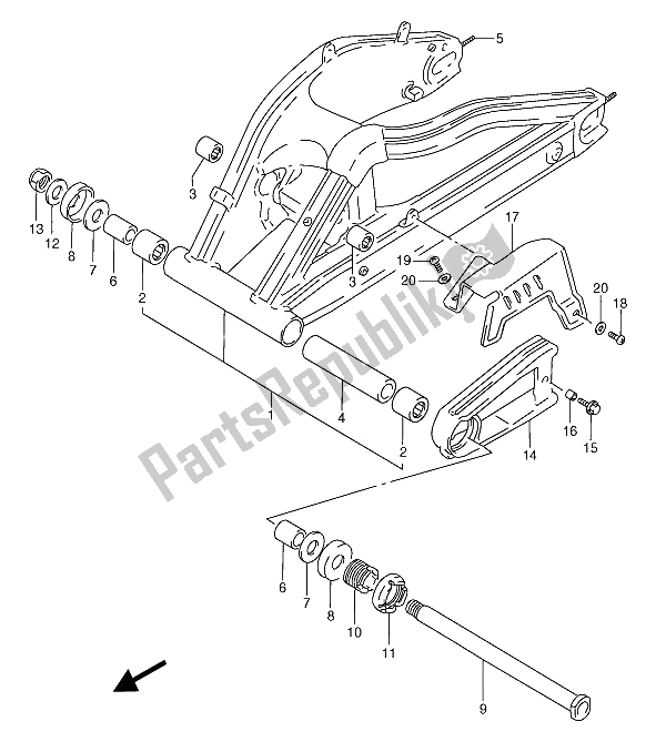 Tutte le parti per il Braccio Oscillante Posteriore del Suzuki RGV 250 1991